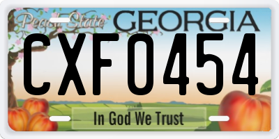 GA license plate CXF0454