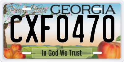 GA license plate CXF0470