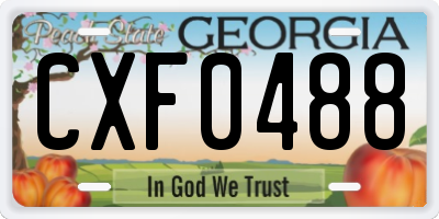 GA license plate CXF0488