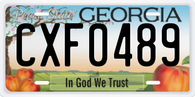 GA license plate CXF0489