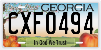 GA license plate CXF0494