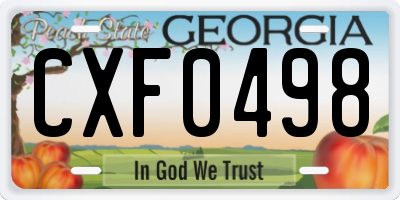 GA license plate CXF0498