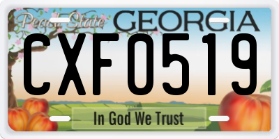 GA license plate CXF0519