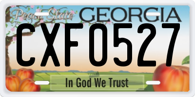 GA license plate CXF0527