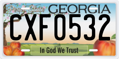 GA license plate CXF0532