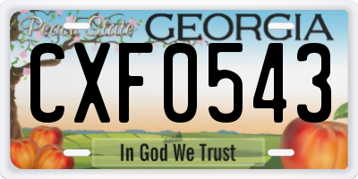 GA license plate CXF0543