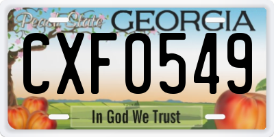 GA license plate CXF0549