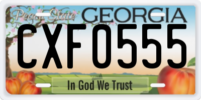 GA license plate CXF0555