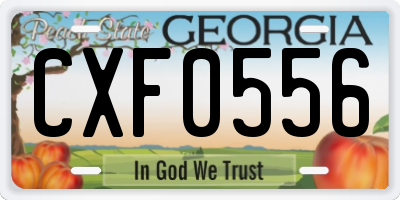 GA license plate CXF0556