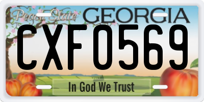 GA license plate CXF0569