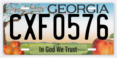 GA license plate CXF0576