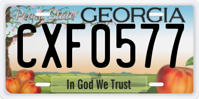 GA license plate CXF0577