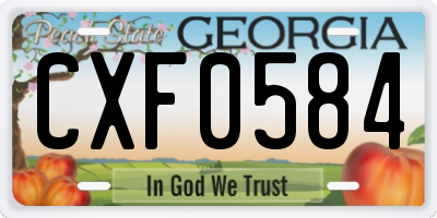 GA license plate CXF0584