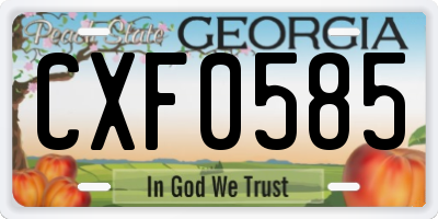 GA license plate CXF0585