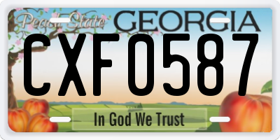 GA license plate CXF0587