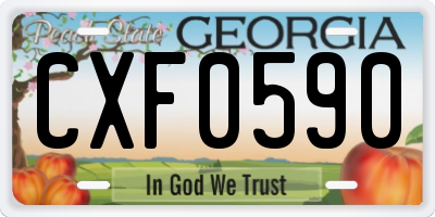 GA license plate CXF0590
