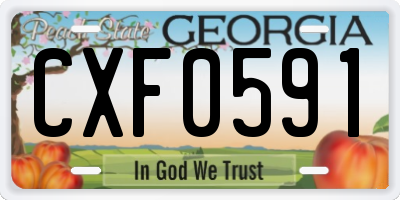 GA license plate CXF0591