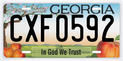 GA license plate CXF0592