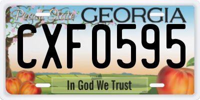 GA license plate CXF0595