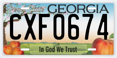 GA license plate CXF0674