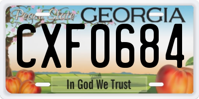 GA license plate CXF0684