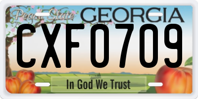 GA license plate CXF0709