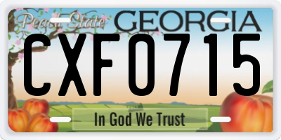 GA license plate CXF0715