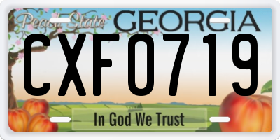 GA license plate CXF0719