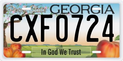 GA license plate CXF0724
