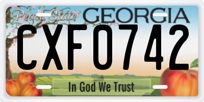 GA license plate CXF0742