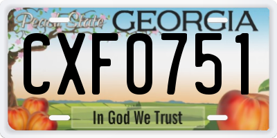 GA license plate CXF0751