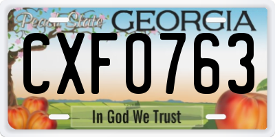 GA license plate CXF0763