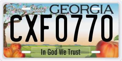 GA license plate CXF0770