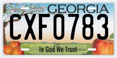 GA license plate CXF0783