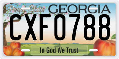 GA license plate CXF0788