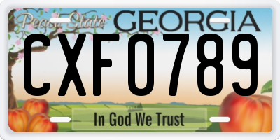 GA license plate CXF0789