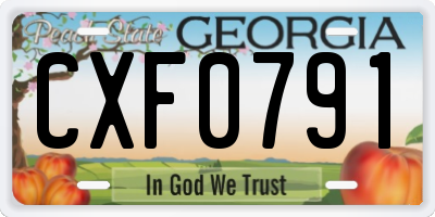 GA license plate CXF0791