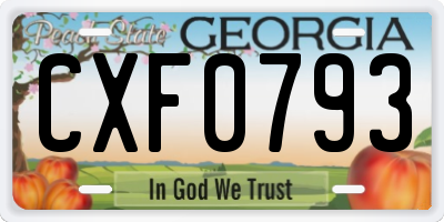 GA license plate CXF0793