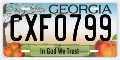 GA license plate CXF0799
