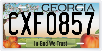 GA license plate CXF0857