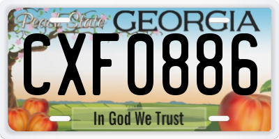 GA license plate CXF0886