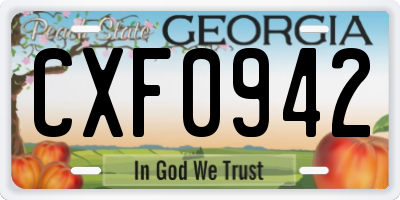 GA license plate CXF0942
