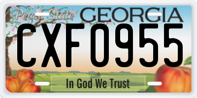 GA license plate CXF0955