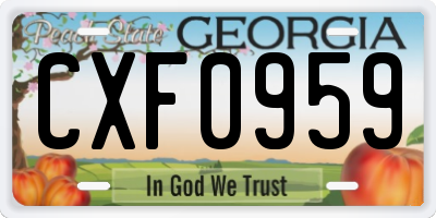 GA license plate CXF0959