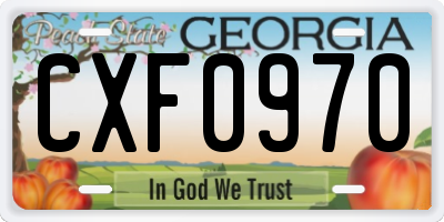 GA license plate CXF0970