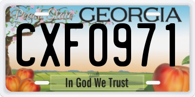 GA license plate CXF0971