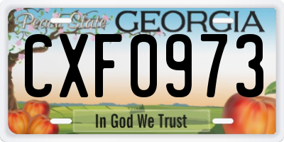 GA license plate CXF0973