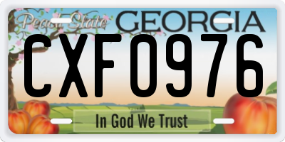 GA license plate CXF0976