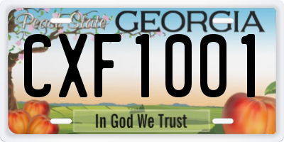 GA license plate CXF1001