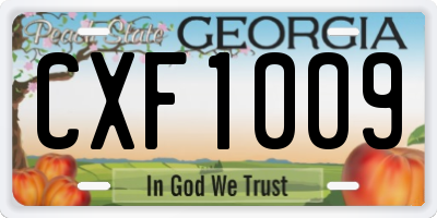 GA license plate CXF1009